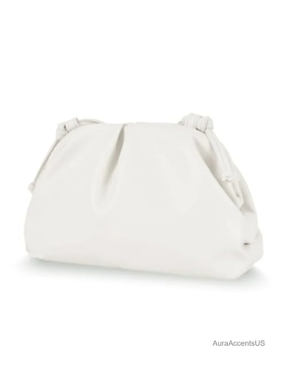 Vegan PU Leather Pleated Evening Clutch Purse Super Soft Dumpling Bag